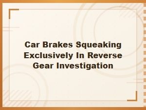 Investigating Squeaking Car Brakes in Reverse Gear
